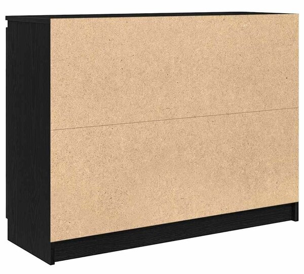 VidaXL fekete tölgy szerelt fa tálalószekrény fiókos 100,5x35x76 cm
