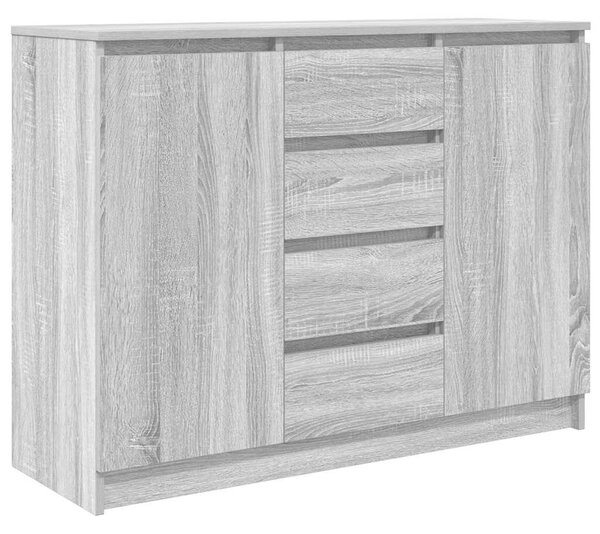 VidaXL szürke sonoma szerelt fa tálalószekrény fiókos 100,5x35x76 cm