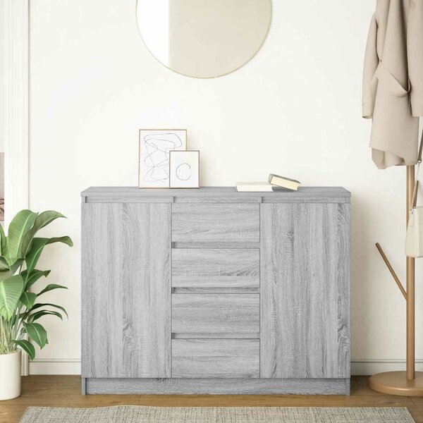 VidaXL szürke sonoma szerelt fa tálalószekrény fiókos 100,5x35x76 cm