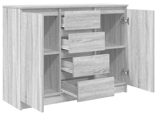 VidaXL szürke sonoma szerelt fa tálalószekrény fiókos 100,5x35x76 cm