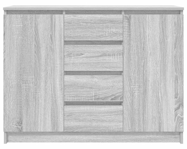VidaXL szürke sonoma szerelt fa tálalószekrény fiókos 100,5x35x76 cm