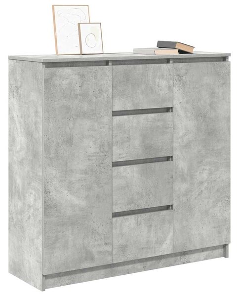 VidaXL betonszürke szerelt fa tálalószekrény fiókos 100,5x35x98,5 cm