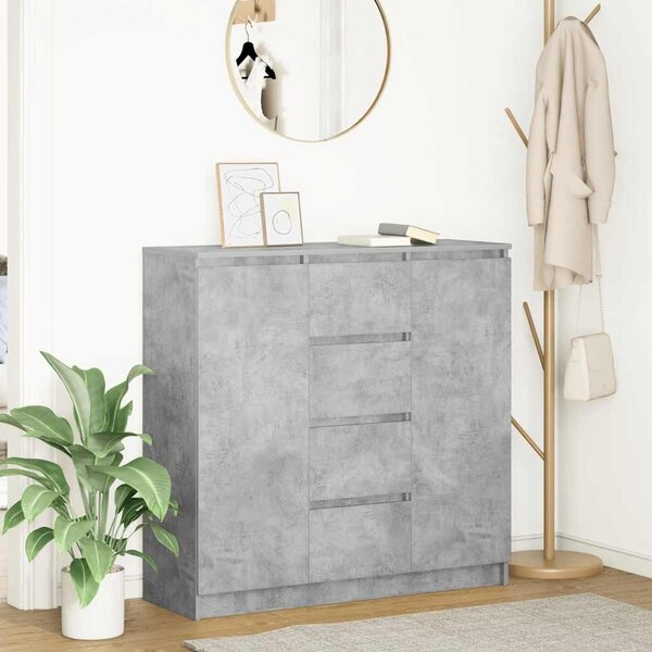 VidaXL betonszürke szerelt fa tálalószekrény fiókos 100,5x35x98,5 cm