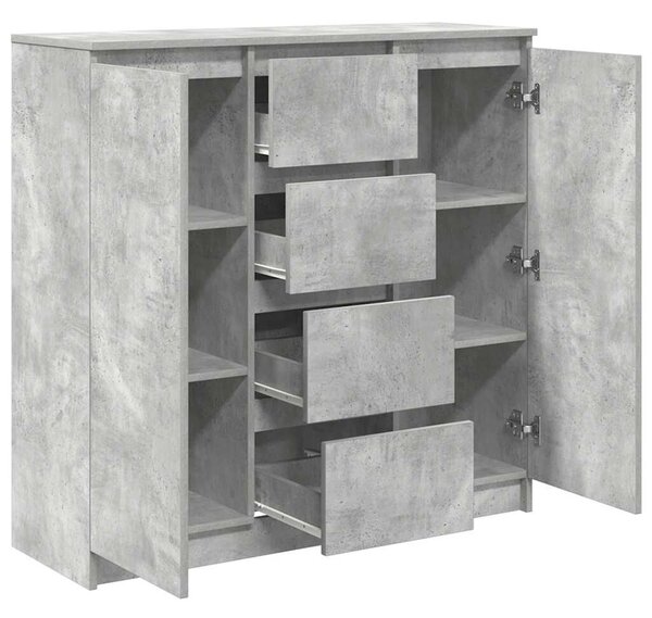 VidaXL betonszürke szerelt fa tálalószekrény fiókos 100,5x35x98,5 cm