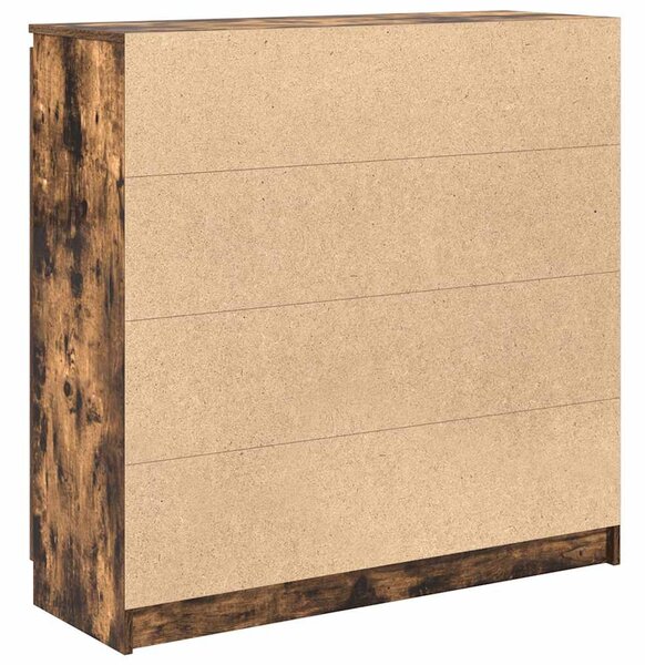VidaXL füstölt tölgy szerelt fa tálalószekrény fiókos 100,5x35x98,5 cm