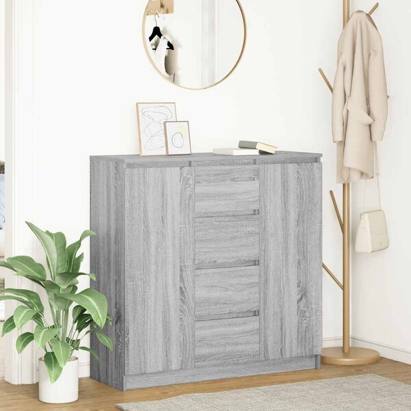 VidaXL szürke sonoma szerelt fa tálalószekrény fiókos 100,5x35x98,5 cm