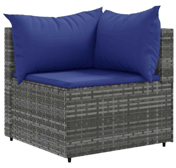 6 részes szürke polyrattan kerti ülőgarnitúra párnákkal