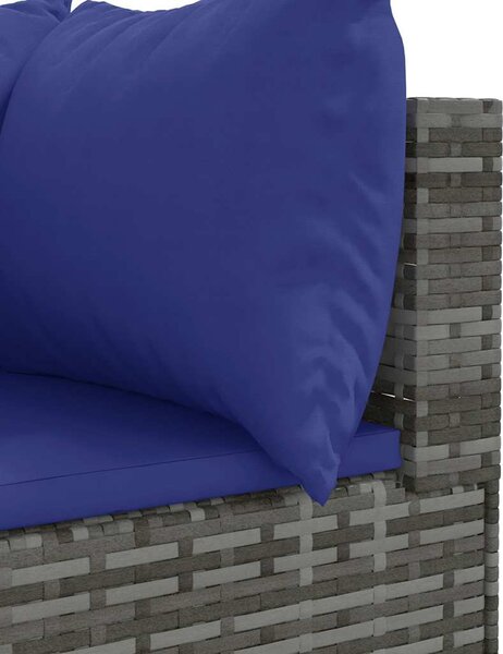 6 részes szürke polyrattan kerti ülőgarnitúra párnákkal
