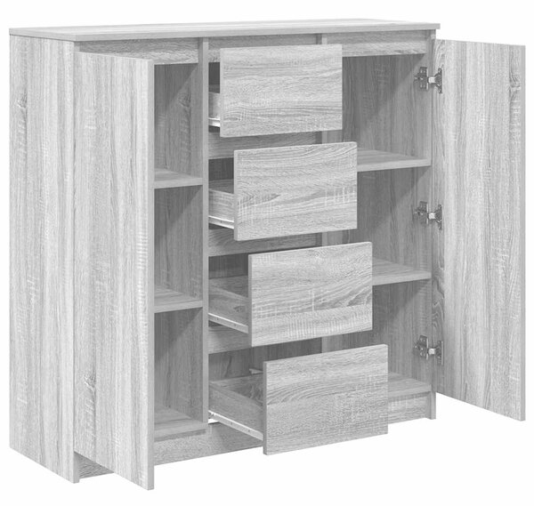 VidaXL szürke sonoma szerelt fa tálalószekrény fiókos 100,5x35x98,5 cm