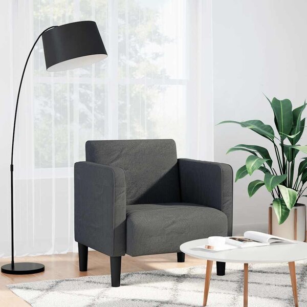 VidaXL sötétszürke kordbársony szövet kanapészék karfás szék 54 cm