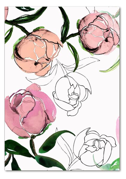 Photo kép üveg Peonies