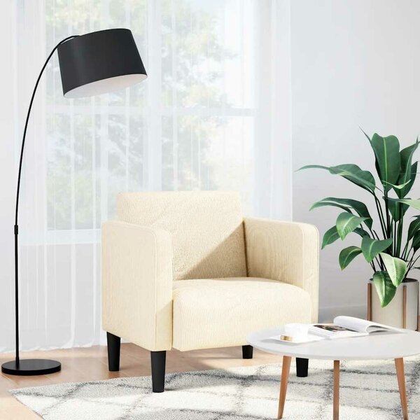 VidaXL krém kordbársony szövet kanapészék karfás szék 54 cm