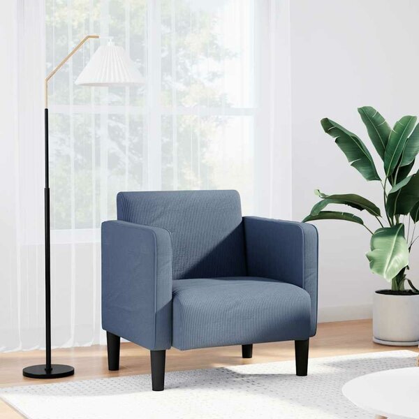 VidaXL kék kordbársony szövet kanapészék karfás szék 54 cm