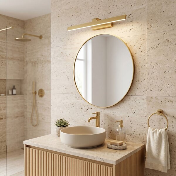 Fürdőszobai fali LED lámpa SWE008-1W 58cm BRUSH GOLD