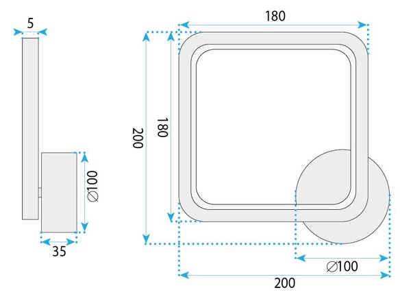 LHJ125-W króm LED fali lámpa