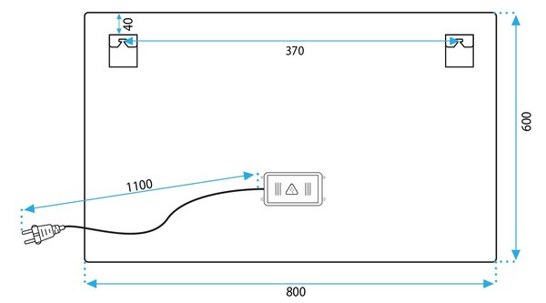 Tükör LED 80x60cm P10407