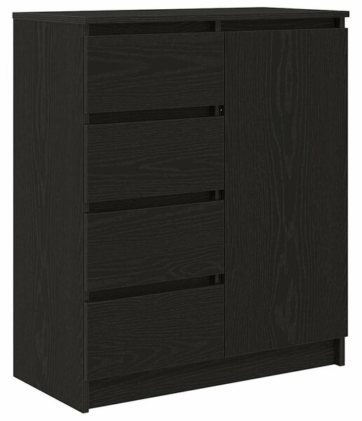 VidaXL fekete tölgy szerelt fa tálalószekrény fiókos 71x35x84 cm