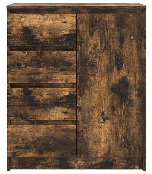 VidaXL füstölt tölgy szerelt fa tálalószekrény fiókos 71x35x84 cm