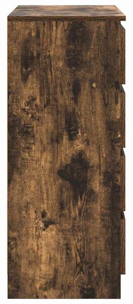 VidaXL füstölt tölgy szerelt fa tálalószekrény fiókos 71x35x84 cm