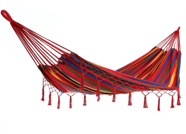 Deuba Hintaágy bojtokkal 320x150 cm - piros