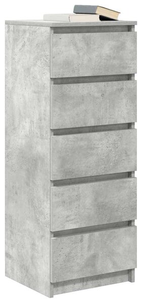 VidaXL betonszürke szerelt fa tálalószekrény fiókos 37,5x35x99 cm