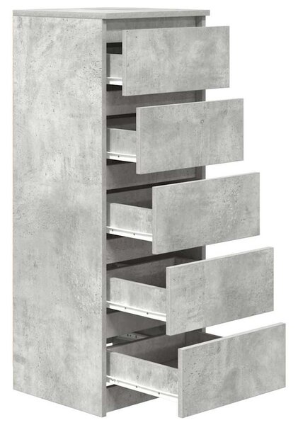 VidaXL betonszürke szerelt fa tálalószekrény fiókos 37,5x35x99 cm