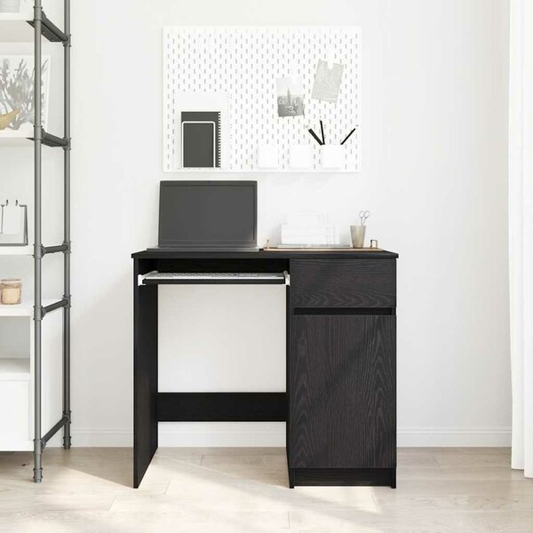 VidaXL fekete tölgy forgácslap íróasztal 86x49x76 cm