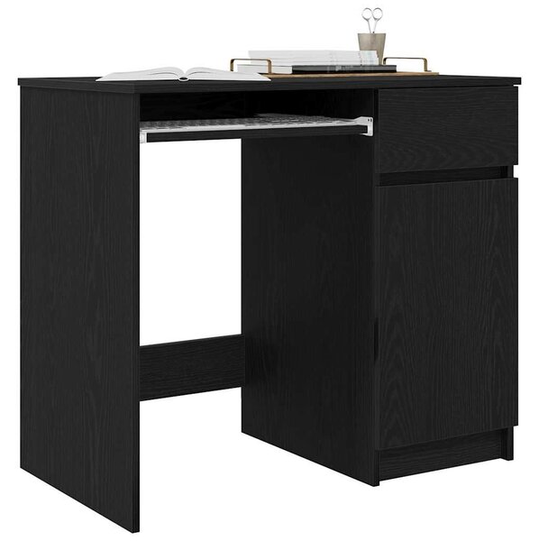 VidaXL fekete tölgy forgácslap íróasztal 86x49x76 cm