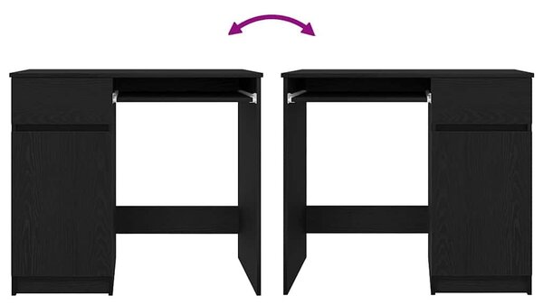 VidaXL fekete tölgy forgácslap íróasztal 86x49x76 cm