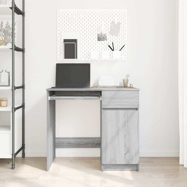 VidaXL szürke sonoma színű szerelt fa íróasztal 86x49x76 cm