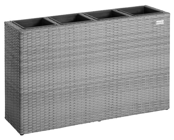 Casaria® Virágtartó 95x27x60 cm szürke - 4 edény