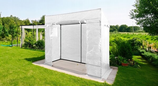 Kerti fóliasátor paradicsomtermesztéshez, 200 x 77 x 168/146 cm