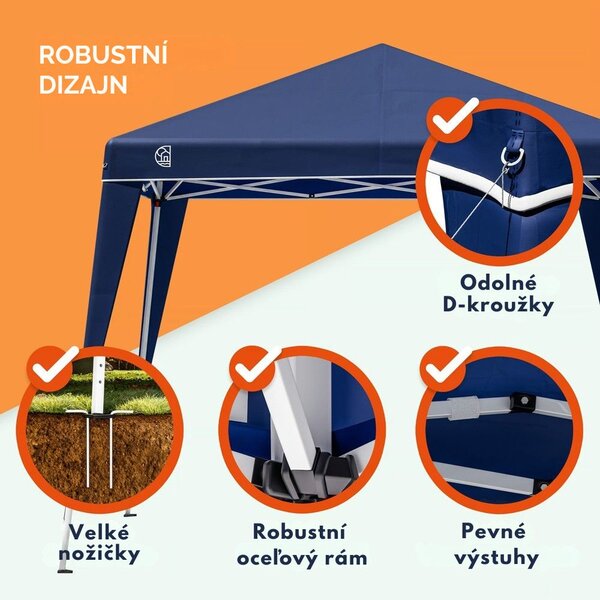 CAPRI party-sátor / rögzített pavilon, 3x3m, kék Casaria