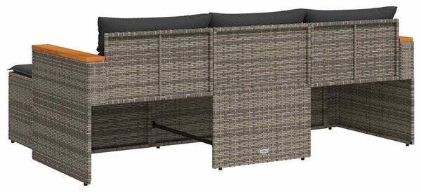 3 részes szürke polyrattan kerti ülőgarnitúra párnákkal