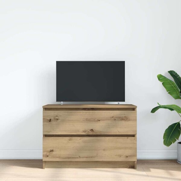 VidaXL kézműves tölgy színű szerelt fa TV-szekrény 80x35x54 cm