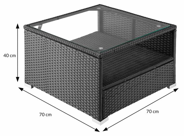 Deuba Kerti polyrattan bútor szett XXL - szürke/antracit párnák