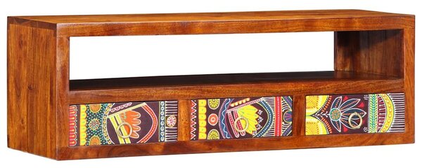 VidaXL tömör akácfa többszínű falra szerelhető TV-szekrény 90x30x30 cm
