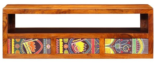VidaXL tömör akácfa többszínű falra szerelhető TV-szekrény 90x30x30 cm