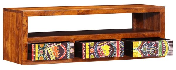 VidaXL tömör akácfa többszínű falra szerelhető TV-szekrény 90x30x30 cm