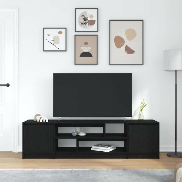 VidaXL fekete tölgy színű szerelt fa TV-szekrény 188,5x41x50 cm