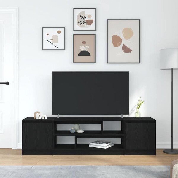 VidaXL fekete tölgy színű szerelt fa TV-szekrény 188,5x41x50 cm