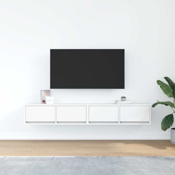 VidaXL 2 db fehér szerelt fa TV-szekrény 80x31x25,5 cm
