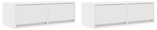 VidaXL 2 db fehér szerelt fa TV-szekrény 80x31x25,5 cm