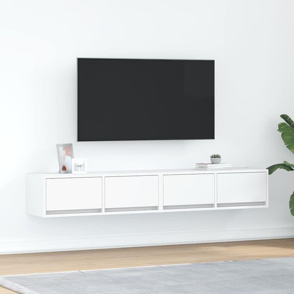 VidaXL 2 db fehér szerelt fa TV-szekrény 80x31x25,5 cm