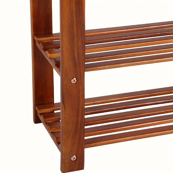 Casaria® Cipőtartó és pad 2 az 1-ben akác - 90 cm