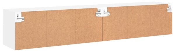 2 db fehér szerelt fa fali TV-szekrény 80 x 30 x 30 cm (836869)