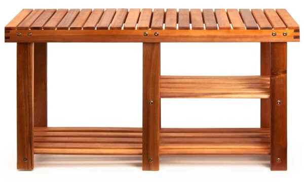 Casaria® Cipőtartó és pad 2 az 1-ben akác - 87x25x45 cm