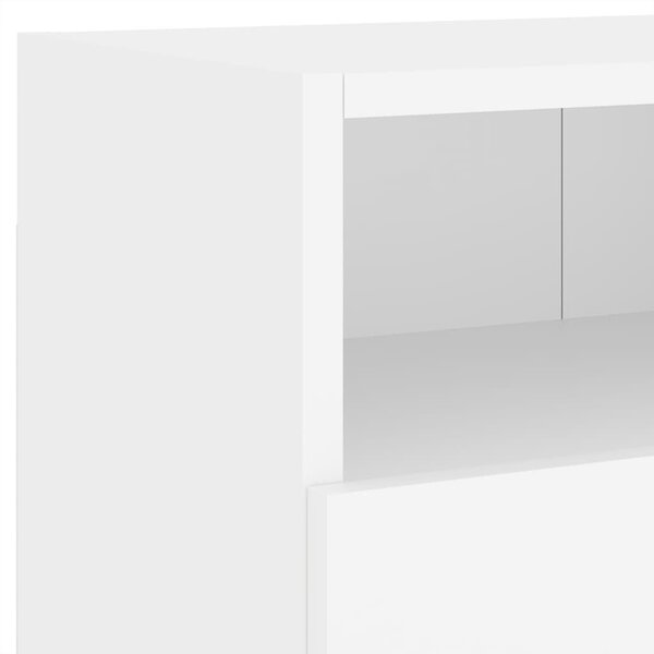 2 db fehér szerelt fa fali TV-szekrény 80 x 30 x 30 cm (836869)