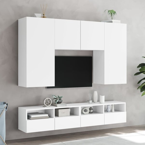 2 db fehér szerelt fa fali TV-szekrény 80 x 30 x 30 cm (836869)