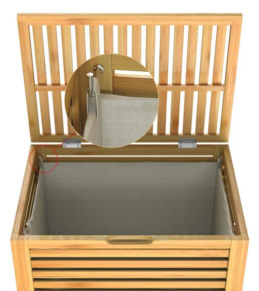 Casaria® Bambusz szennyeskosár - 62L